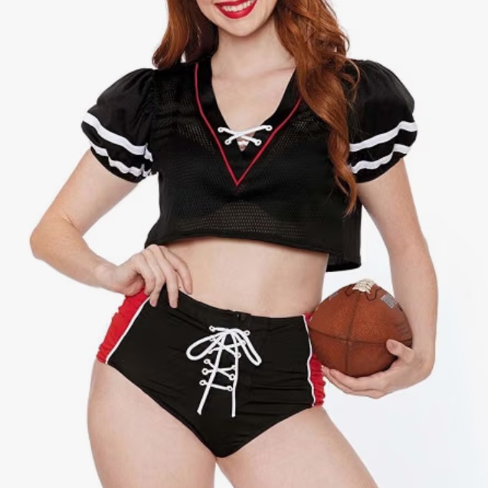 Dreamgirl Women's Quarterback Cutie Adult Costume Midriff Jersey & Stretch Panty